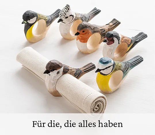 Fur die die alles haben Handgeschnitzer Serviettenringe